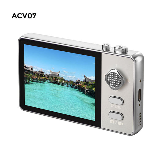 ACV07 Digital Camera, 48MP Photo 4K Video, 16X Zoom, Super Slim and light design for Best Gifts, White